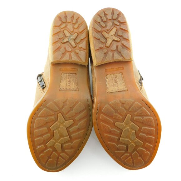 BORN Brown Distressed Leather Ankle Booties Shoes 7 - Picture 6 of 7